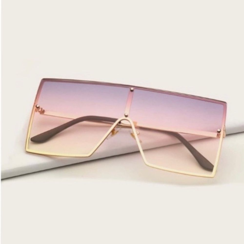 Multi Color Square Frame Sunglasses New - Picture 4 of 8